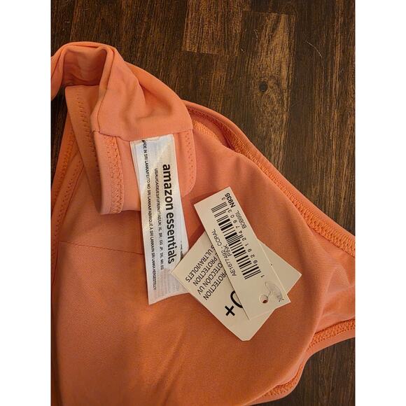 Amazon Essentials Bikini Top Coral Pink Size XL Halter Tie Neck NWT - Picture 6 of 7